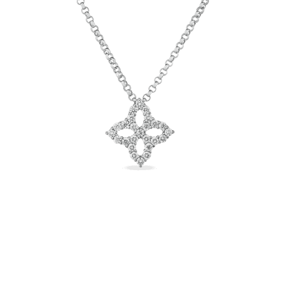 Outline Diamond Princess Flower Pendant small