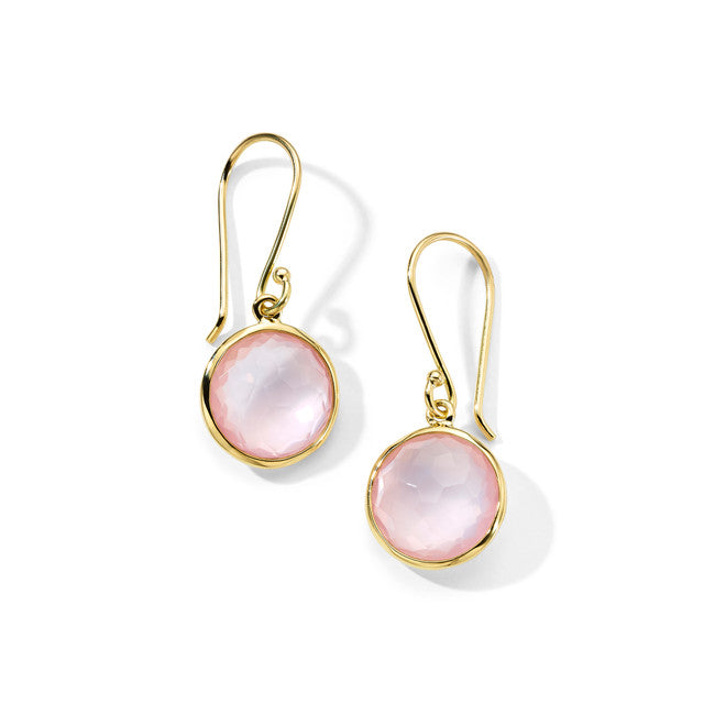 18K Lollipop® Mini Drop Earrings in Rose Quartz