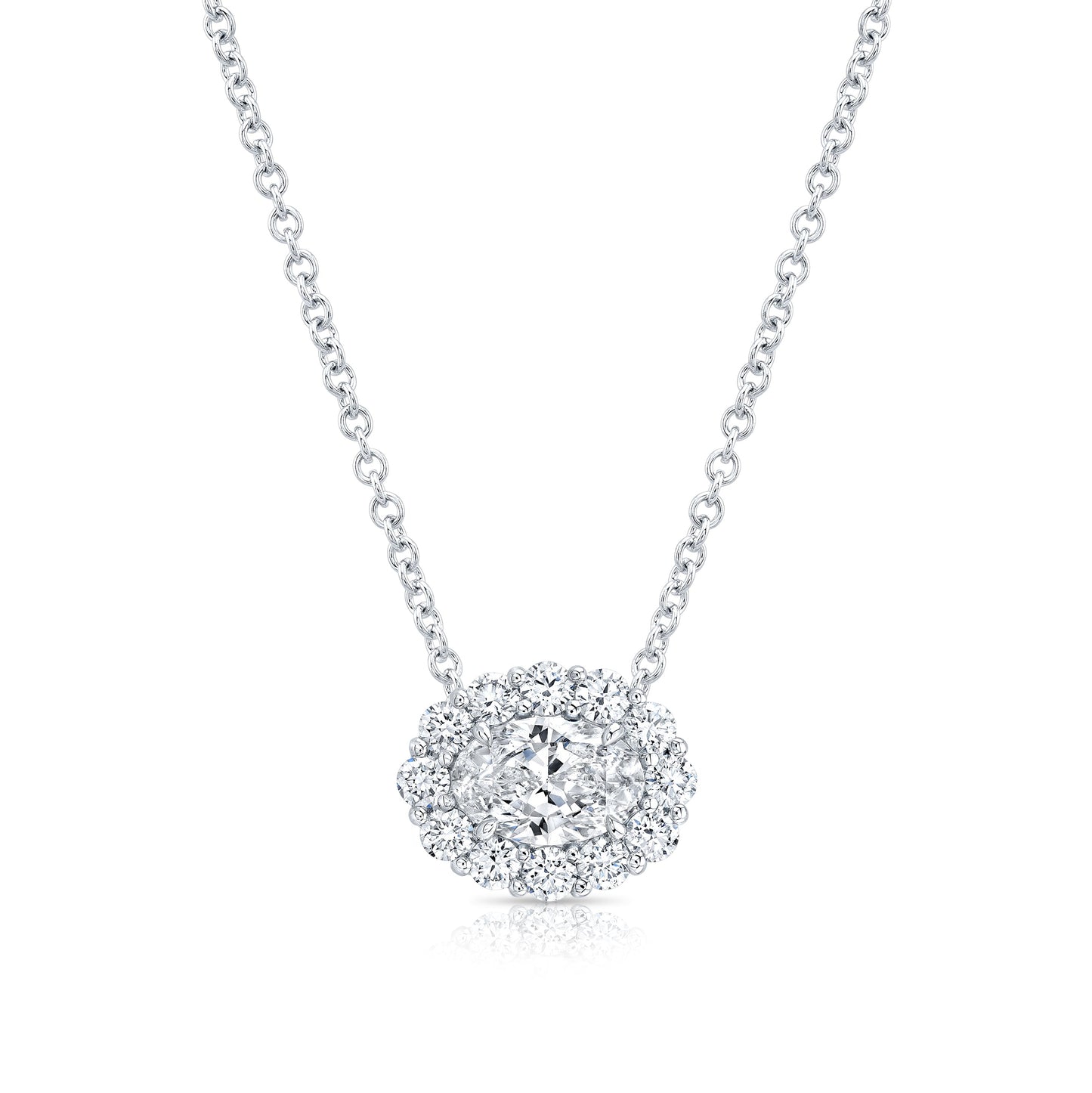 Oval-Cut Diamond Pendant