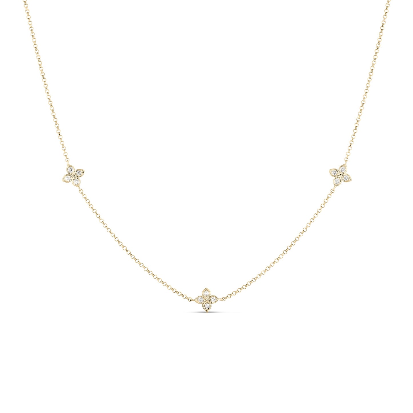 Love by the Inch Necklace - 18ky 3 station