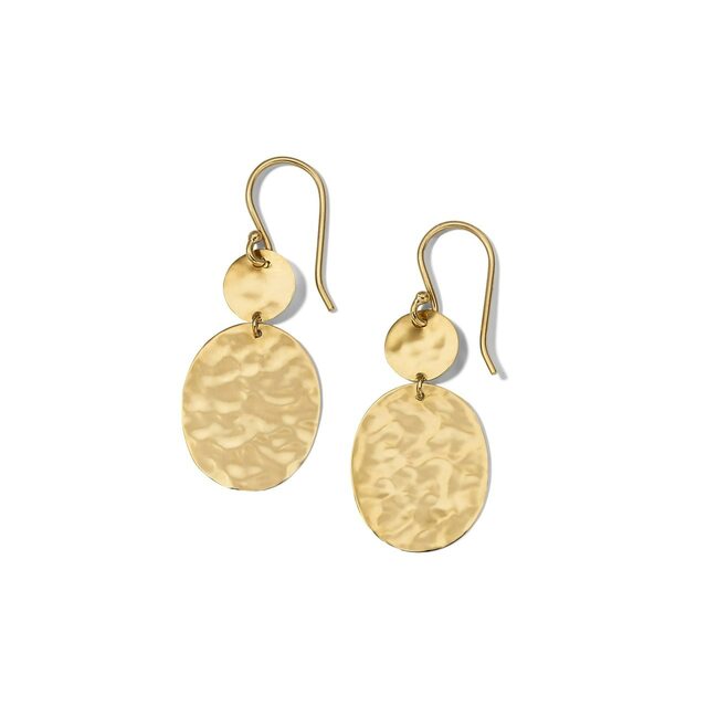 18k Classico Crinkle Drop Earrings
