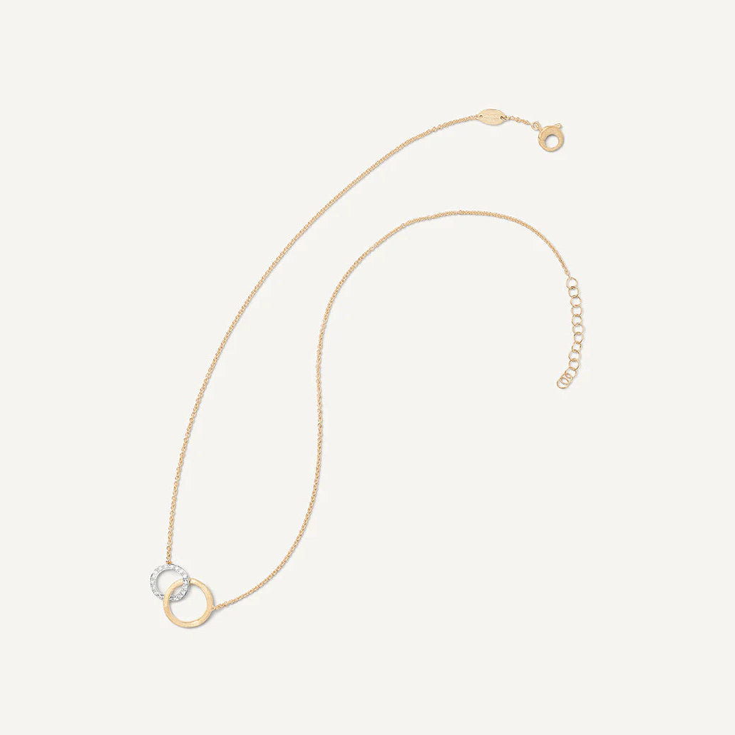 Jaipur Collection 18K Yellow and White Gold Diamond Circle Link Pendant