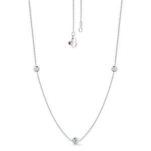 Roberto Coin Diamonds by the Inch 3 Diamond Station necklace on 18k white gold