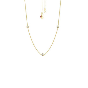 Roberto Coin Diamonds by the Inch 3 Diamond Station necklace on 18k yellow gold