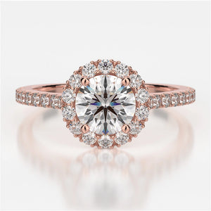 Pippa Diamond Solitaire Halo Engagement Ring - Naledi
