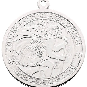 Sterling Silver St. Christopher Medal Pendant Necklace
