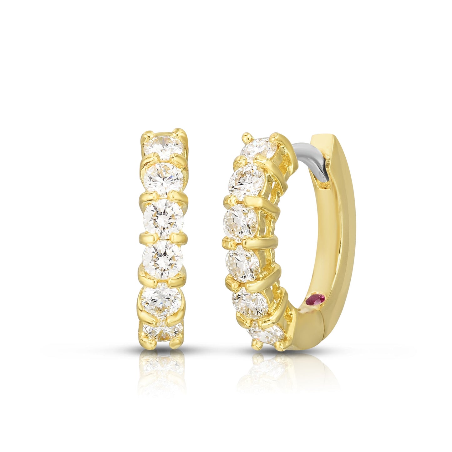 15mm 18K YG .70CTW Diamond Hoops