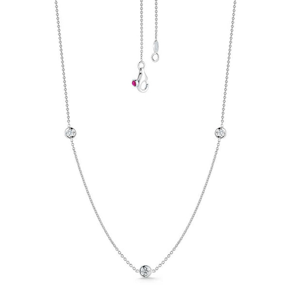 Roberto Coin Diamonds by the Inch 3 Diamond Station necklace on 18k white gold