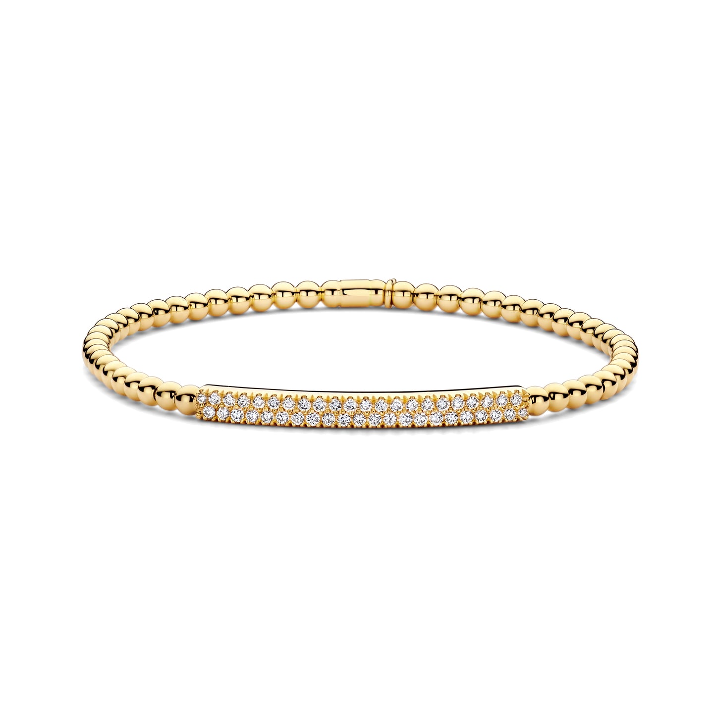 Tresore Double Row Diamond Bar Bracelet yellow gold
