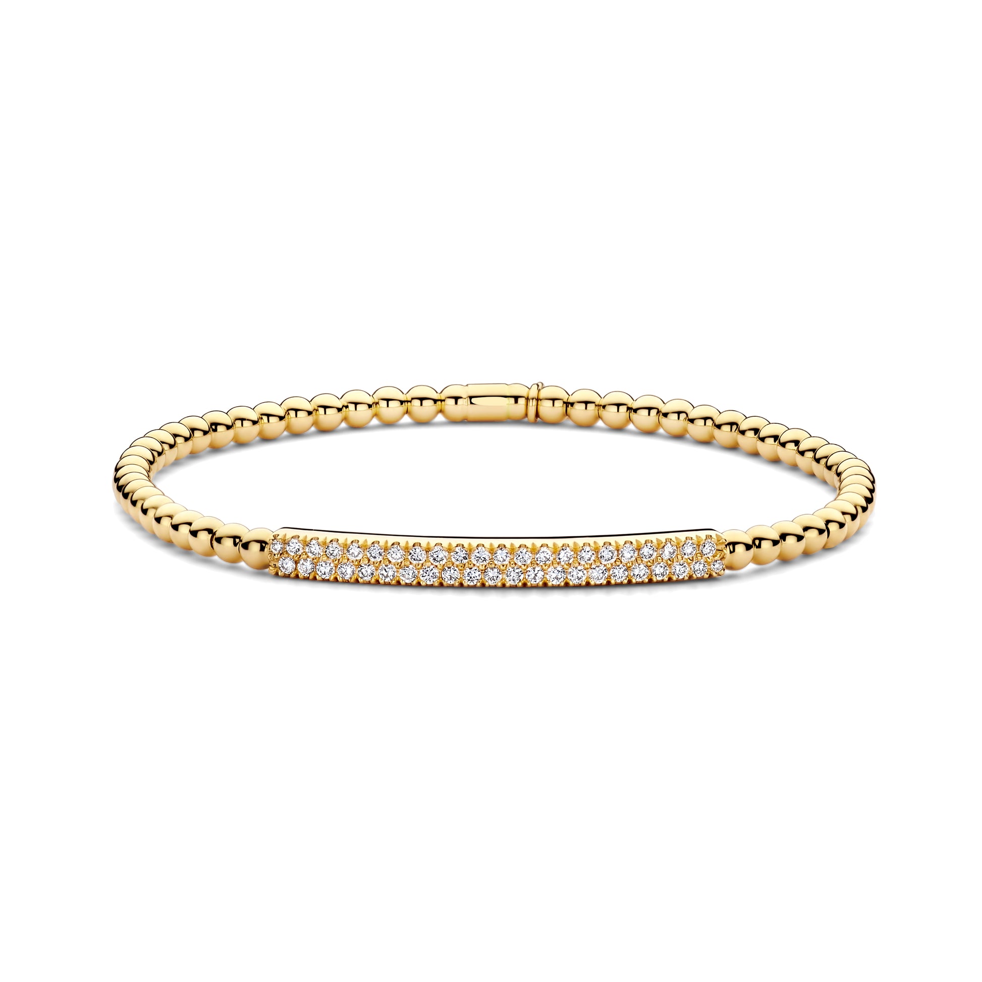 Tresore Double Row Diamond Bar Bracelet yellow gold
