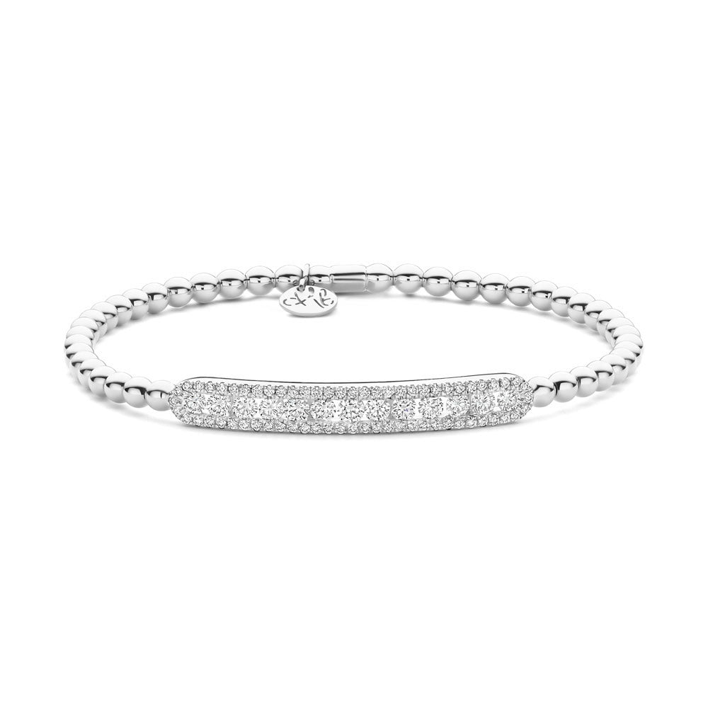 hulchi belluni Sparkling Stretch Bracelet in white gold