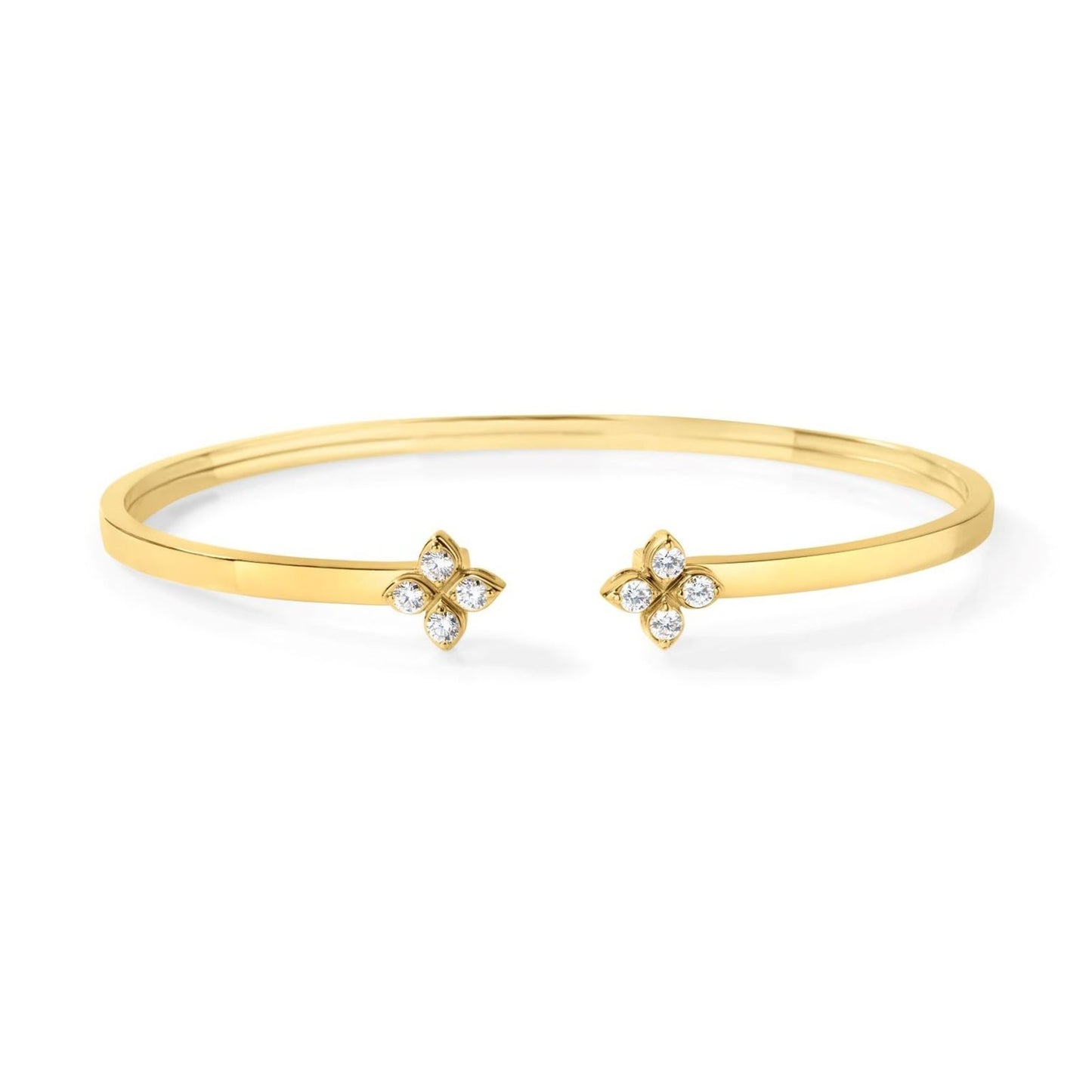 Roberto Coin Diamond Flower Open Bangle