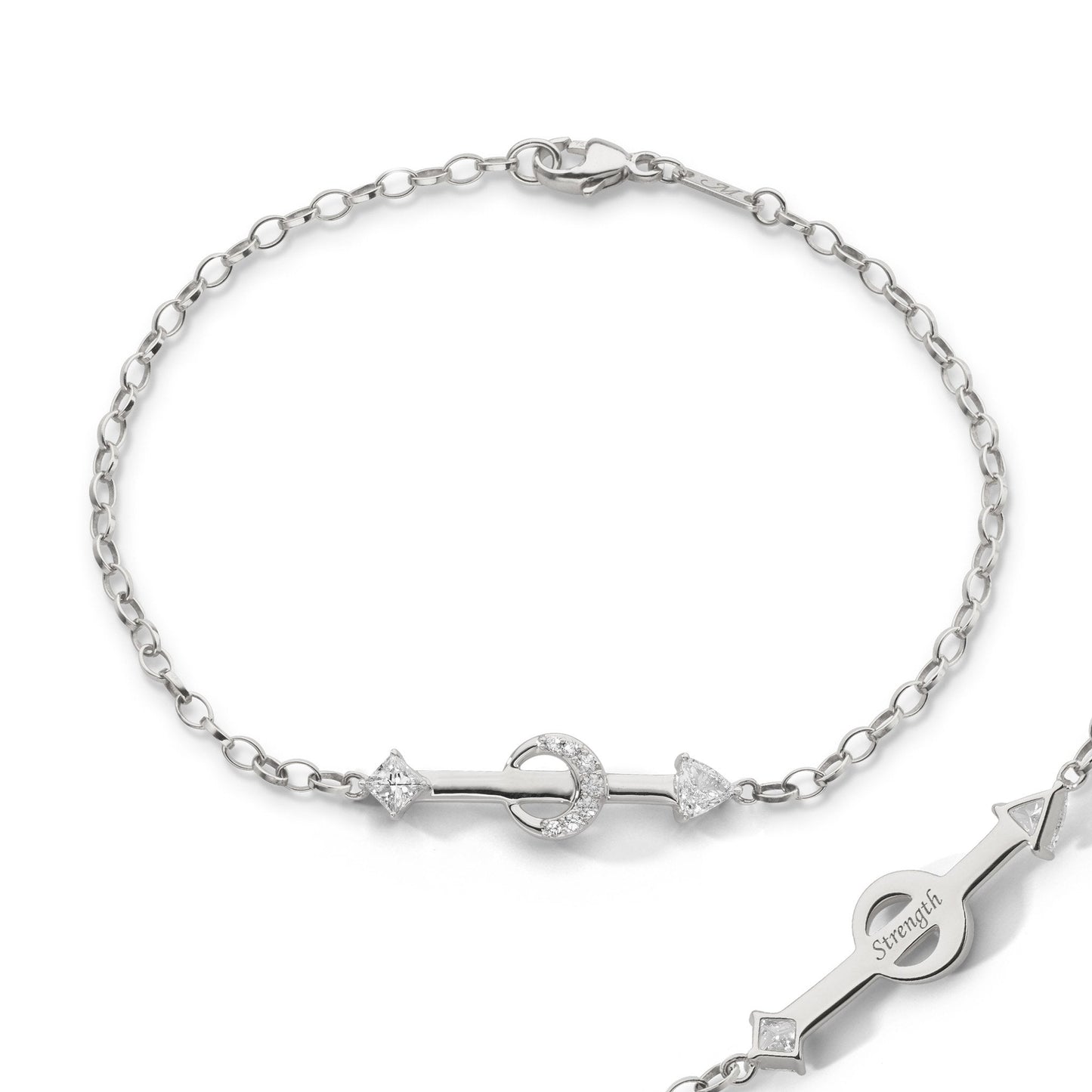 Silver Poesy "Strength" Bracelet