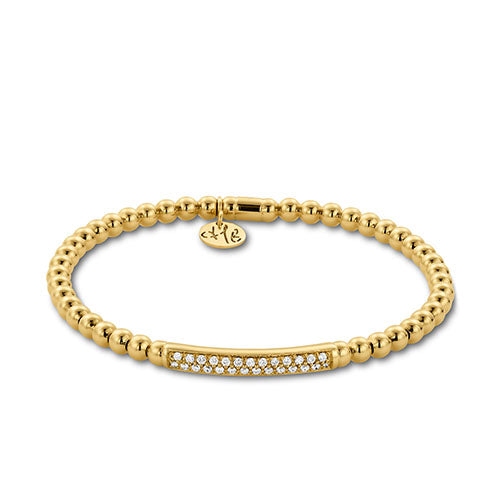 hulchi belluni tresore diamond bar bracelet in yellow gold