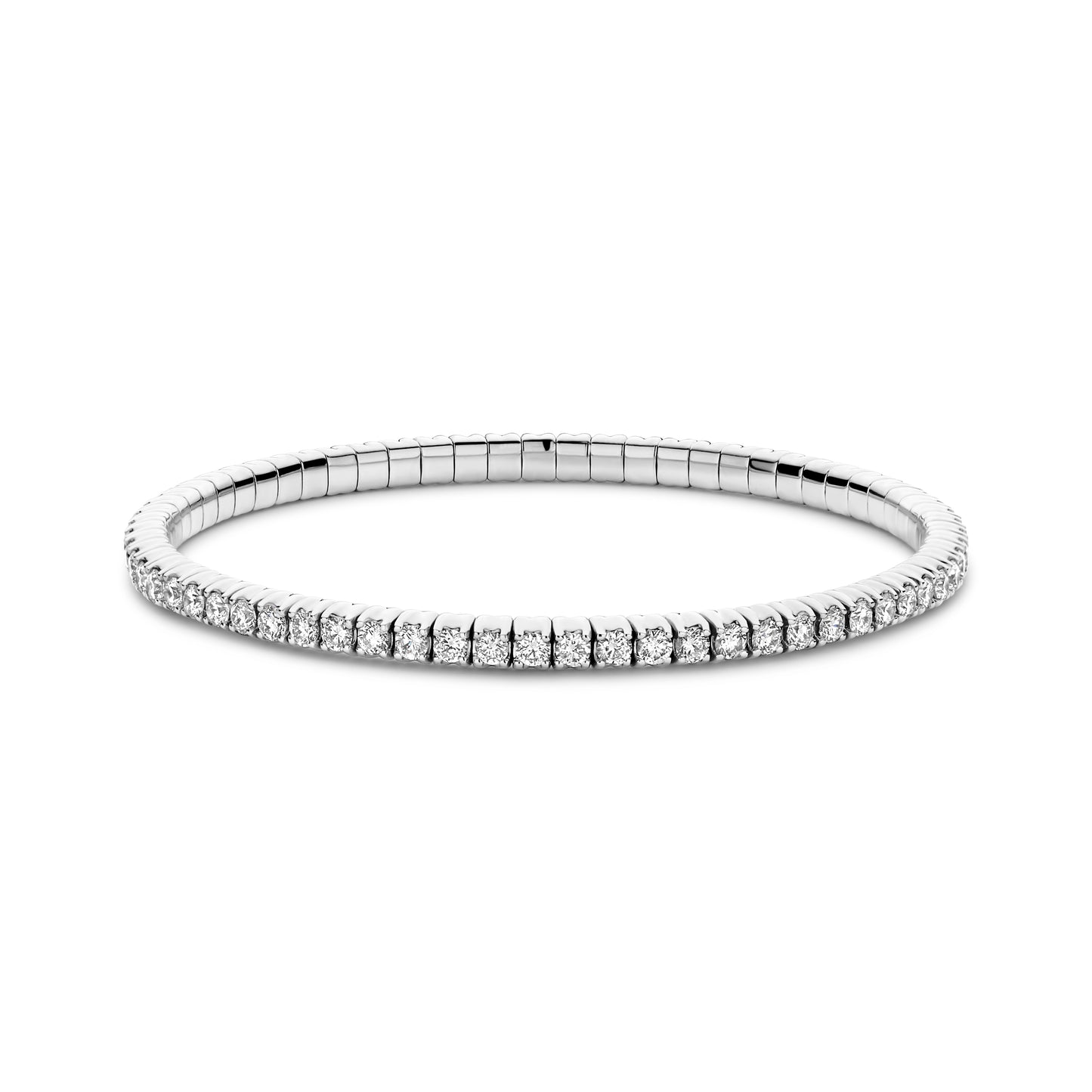 Hulchi Belluni Tresore Stretchy Diamond Line Bracelet in 18k White Gold
