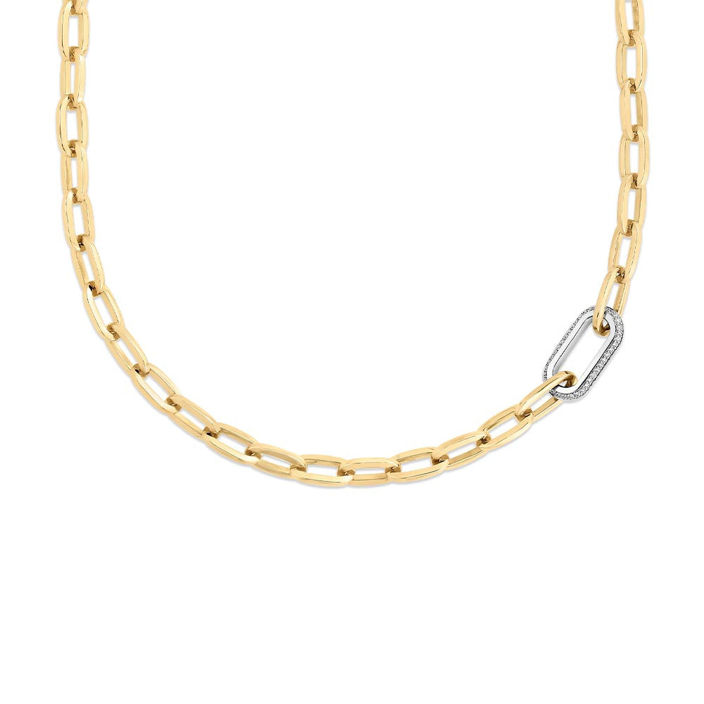 Roberto Coin 18K Oro Diamond Link Necklace