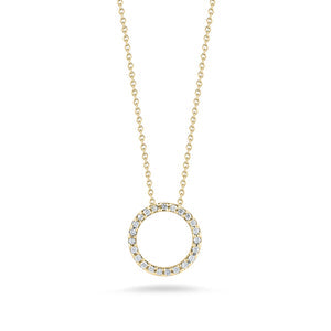 Small Diamond Circle Necklace 12mm
