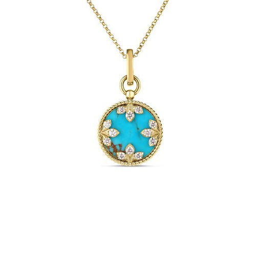 Small Turq & Dia Medallion