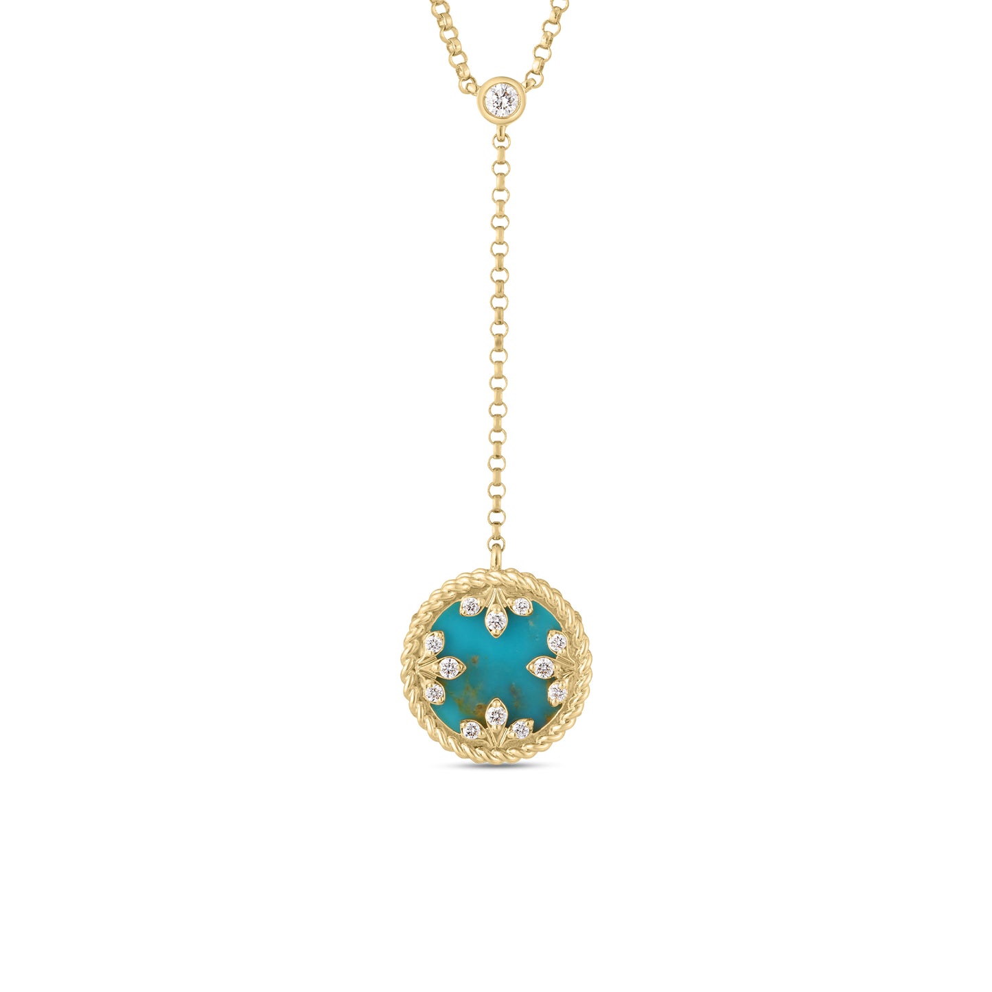 Medallion Turquoise Diamond Lariat