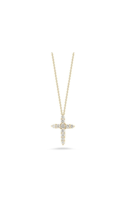 15mm Gold Diamond Cross Necklace