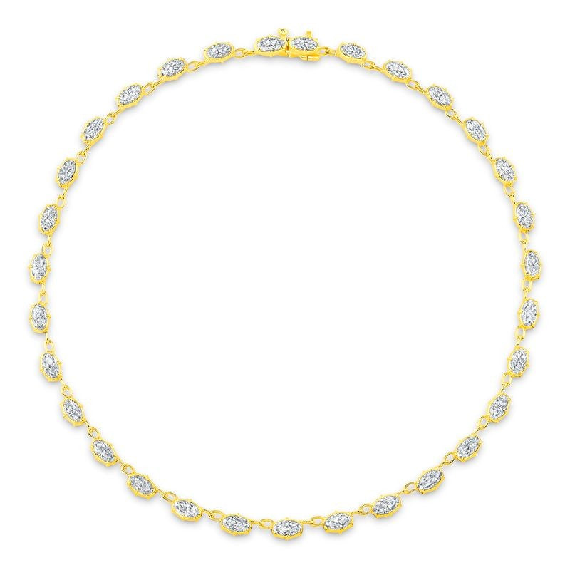 Elizabeth Scalloped-Set Moval Necklace