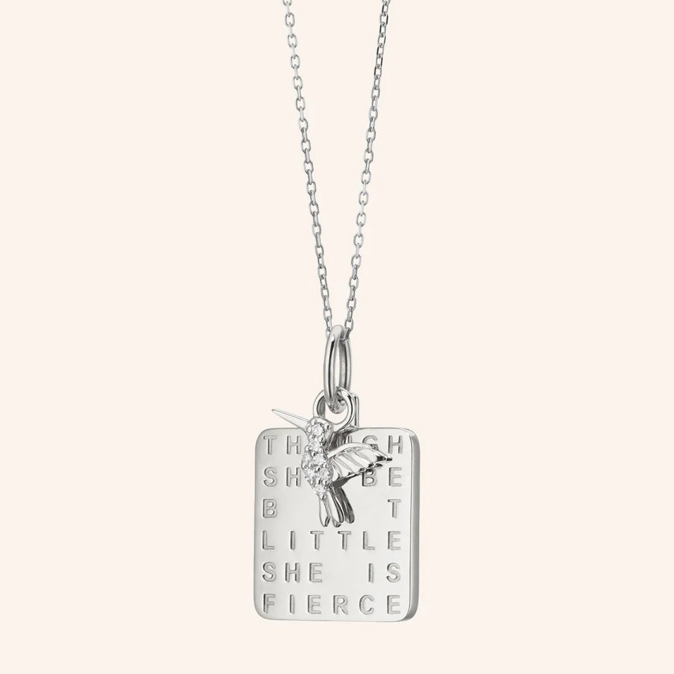 Silver "She is Fierce" Charm