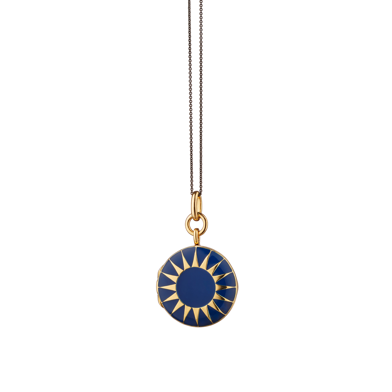 Vermeil Sun Navy Blue Locket