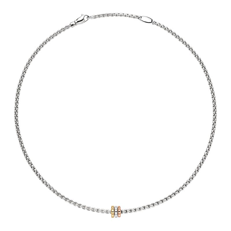 EKA  17" Tri-Color Rondel Necklace