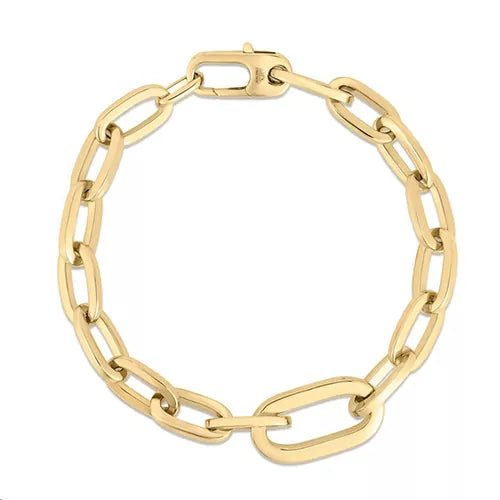 14K Gold Large Open Link Chain Bracelet