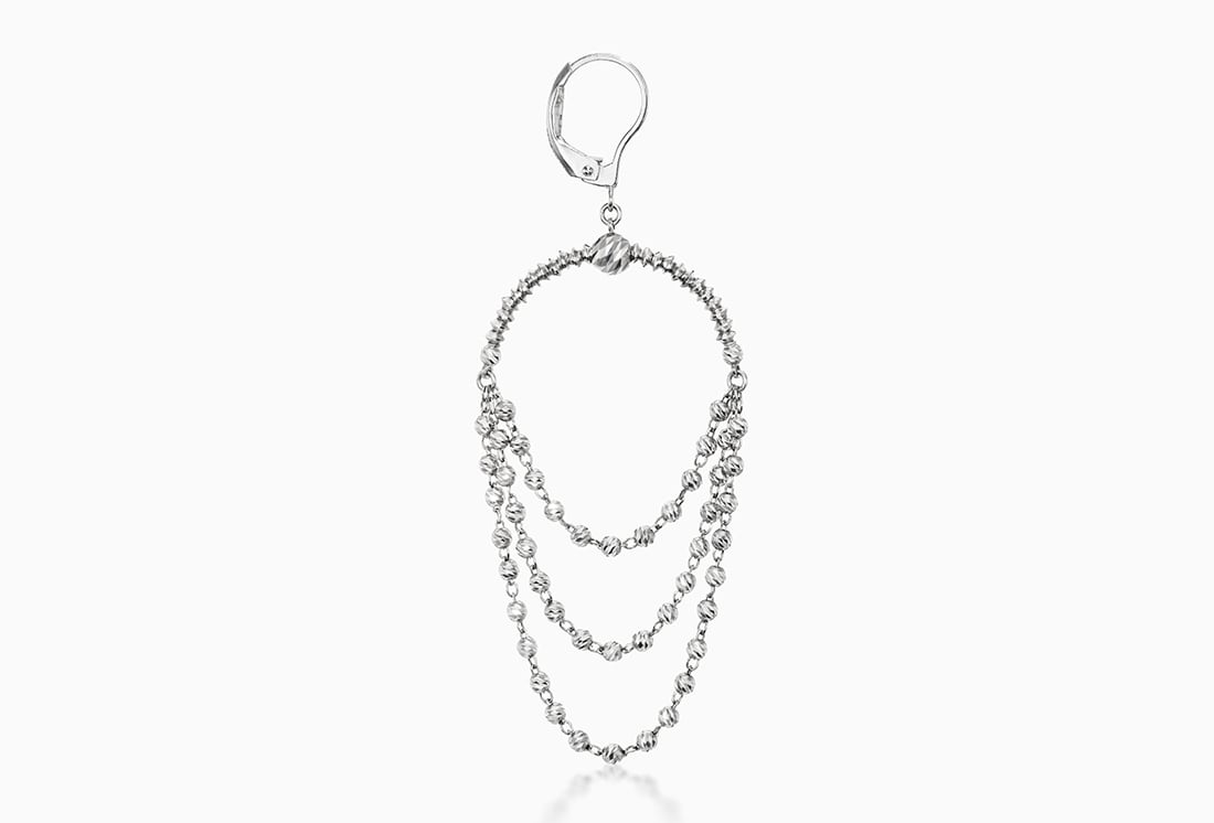 Platinum Born Saturn Drop Earrings