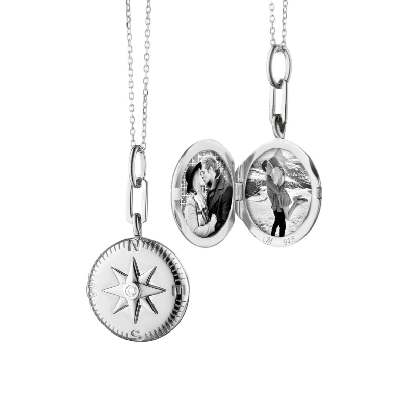 Silver Compass Locket