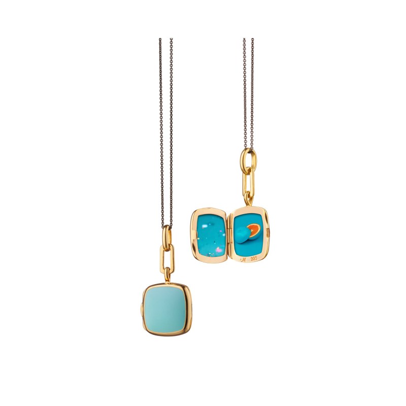 Vermeil Turquoise Cushion Locket