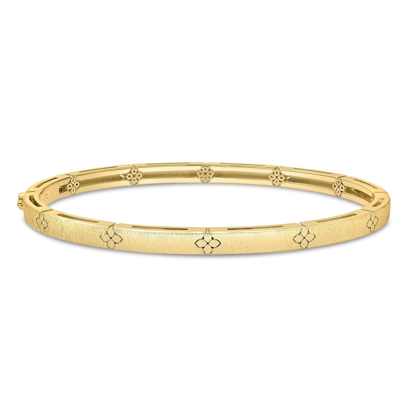 Roberto Coin Love in Verona Satin-Finished Narrow Diamond Bangle in 18ct yellow gold from the back