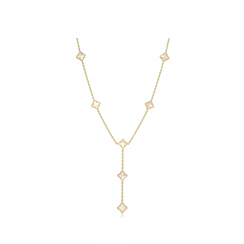 Roberto Coin Venetian Princess Carnival 17" Mother of Pearl Station Lariat in 18k yellow gold