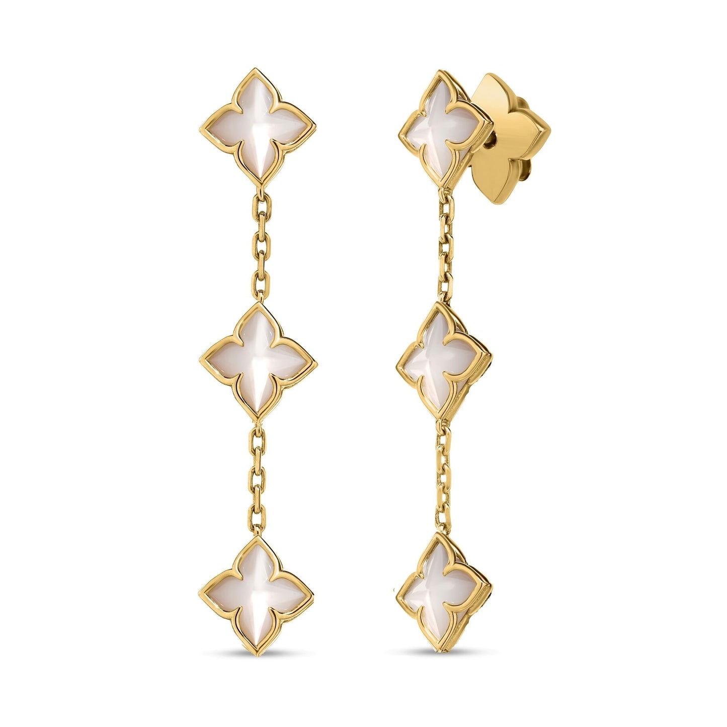 Roberto Coin Venetian Princess Carnival Mother-of-Pearl Drop Dangle Earrings in Yellow Gold