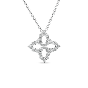 Outline Diamond Princess Flower Pendant medium
