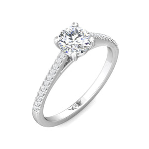 Dainty side-stone Engagement Ring
