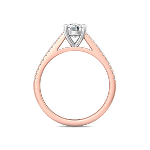 Dainty side-stone Engagement Ring