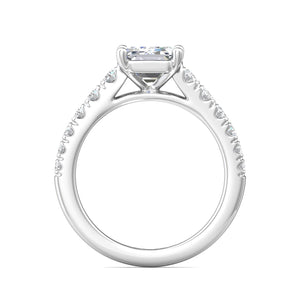 Slim Tapered Side Stone Engagement Ring