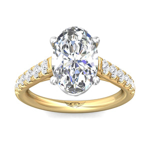 Slim Tapered Side Stone Engagement Ring