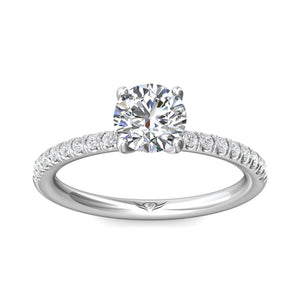 Micropave Side Stone Engagement Ring