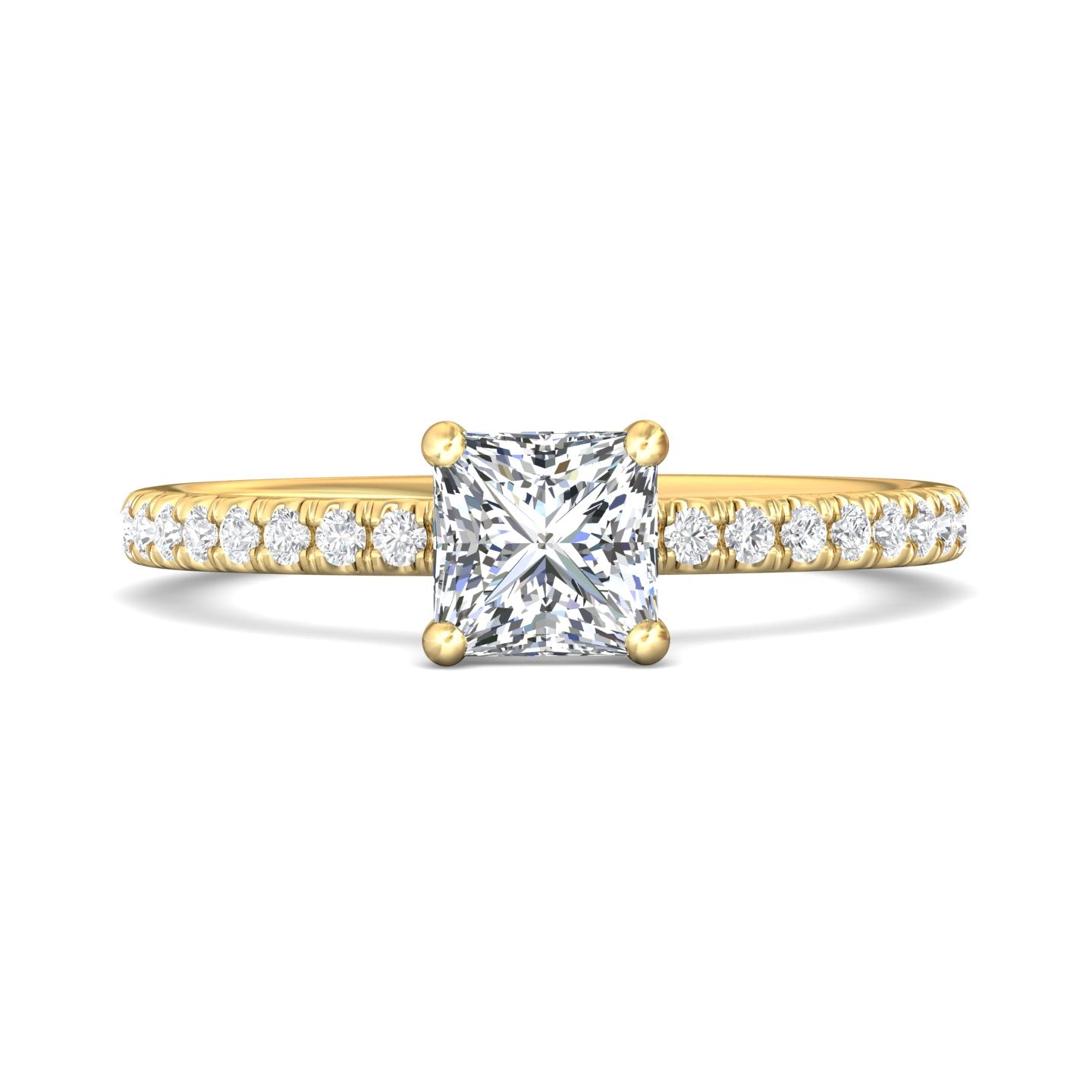 Micropave Side Stone Engagement Ring