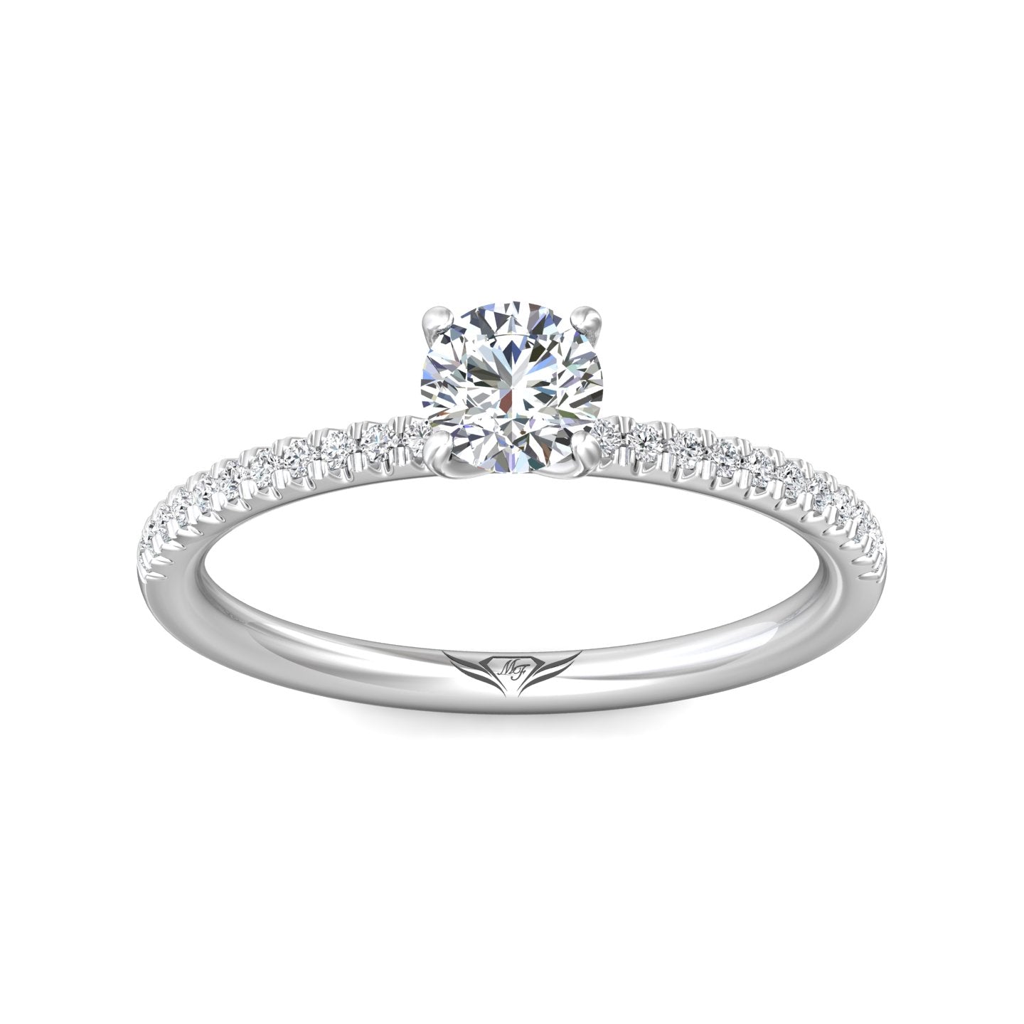 Micropave Side Stone Engagement Ring