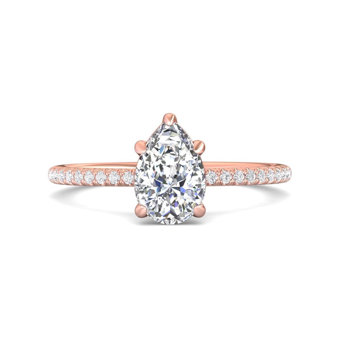 Micropave Side Stone Engagement Ring