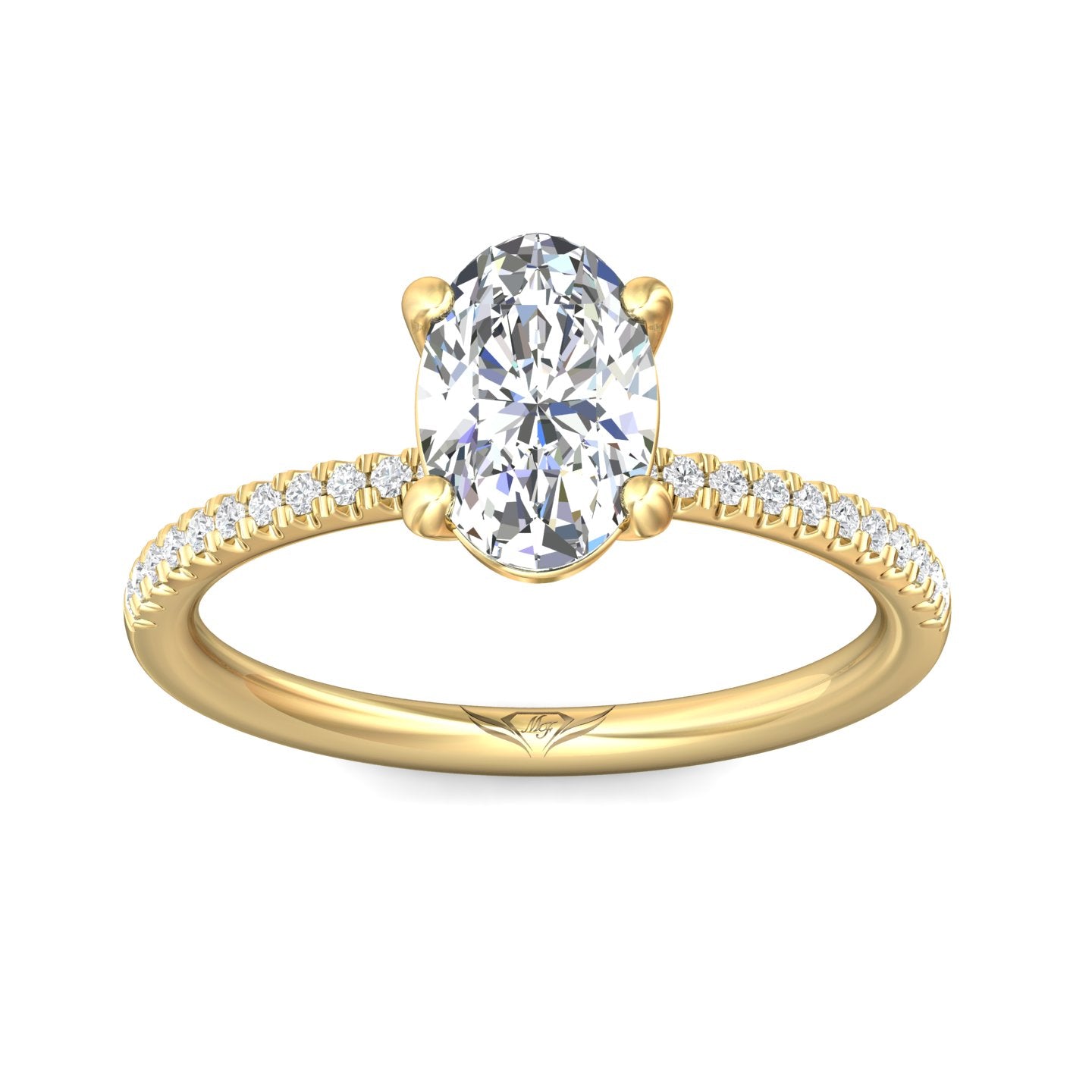 Micropave Side Stone Engagement Ring