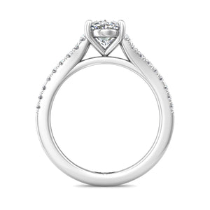 Side Stone Cathedral Engagement Ring