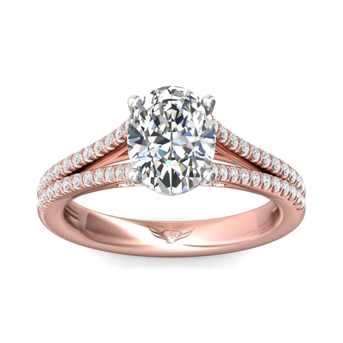 Split-Shank Side Stone Engagement Ring