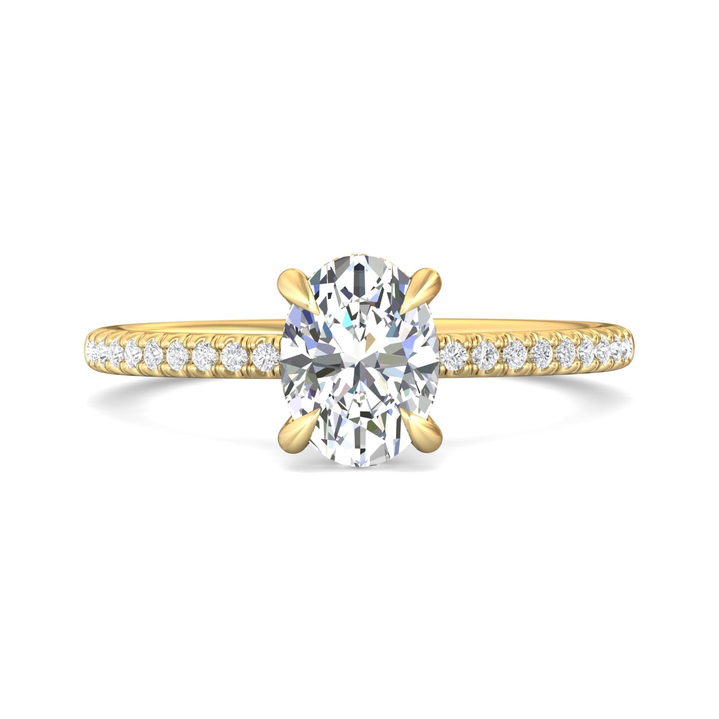 Micropave Side Stones, Hidden Halo Ring