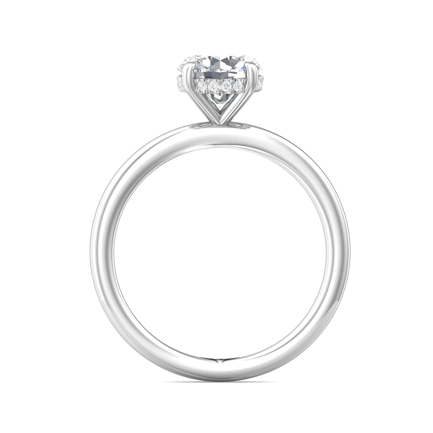 Hidden Halo Solitaire Ring