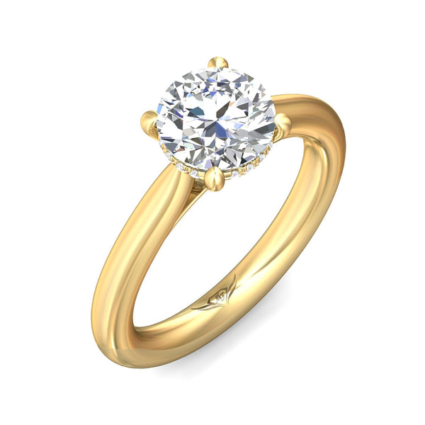 Solitaire Hidden Halo Engagement Ring